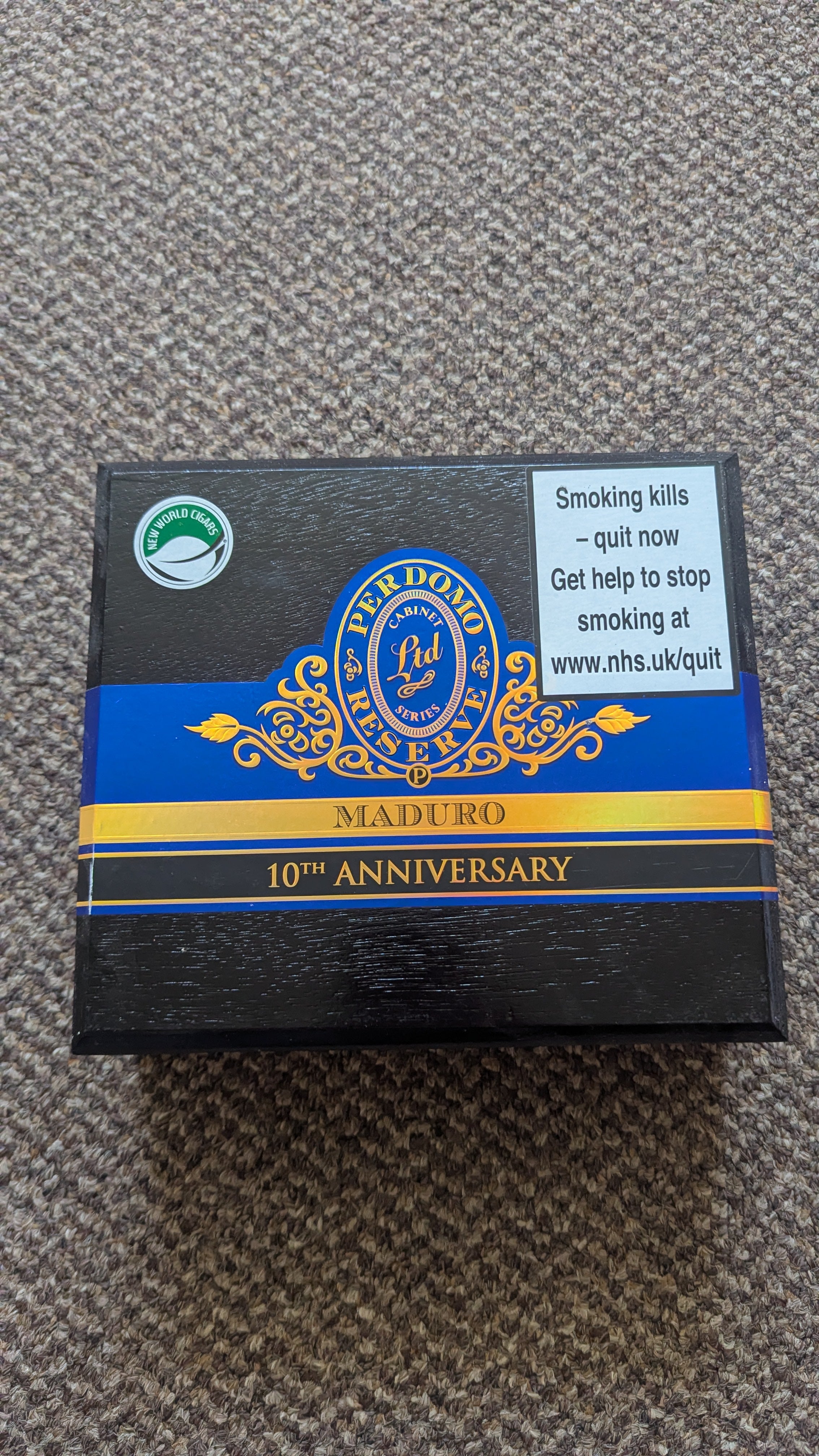 Perdomo reserve 'Maduro' cigar box