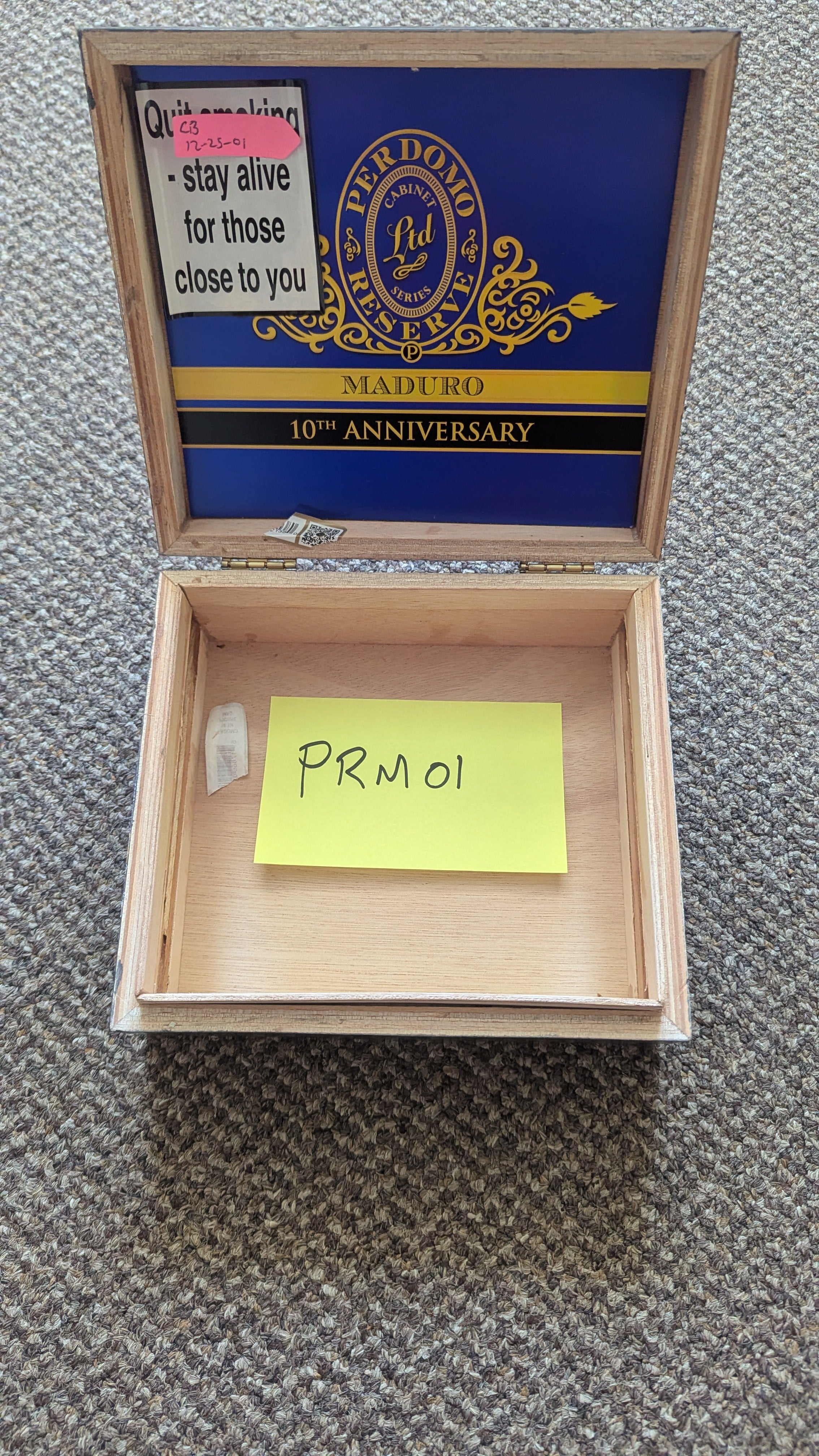 Perdomo reserve 'Maduro' cigar box