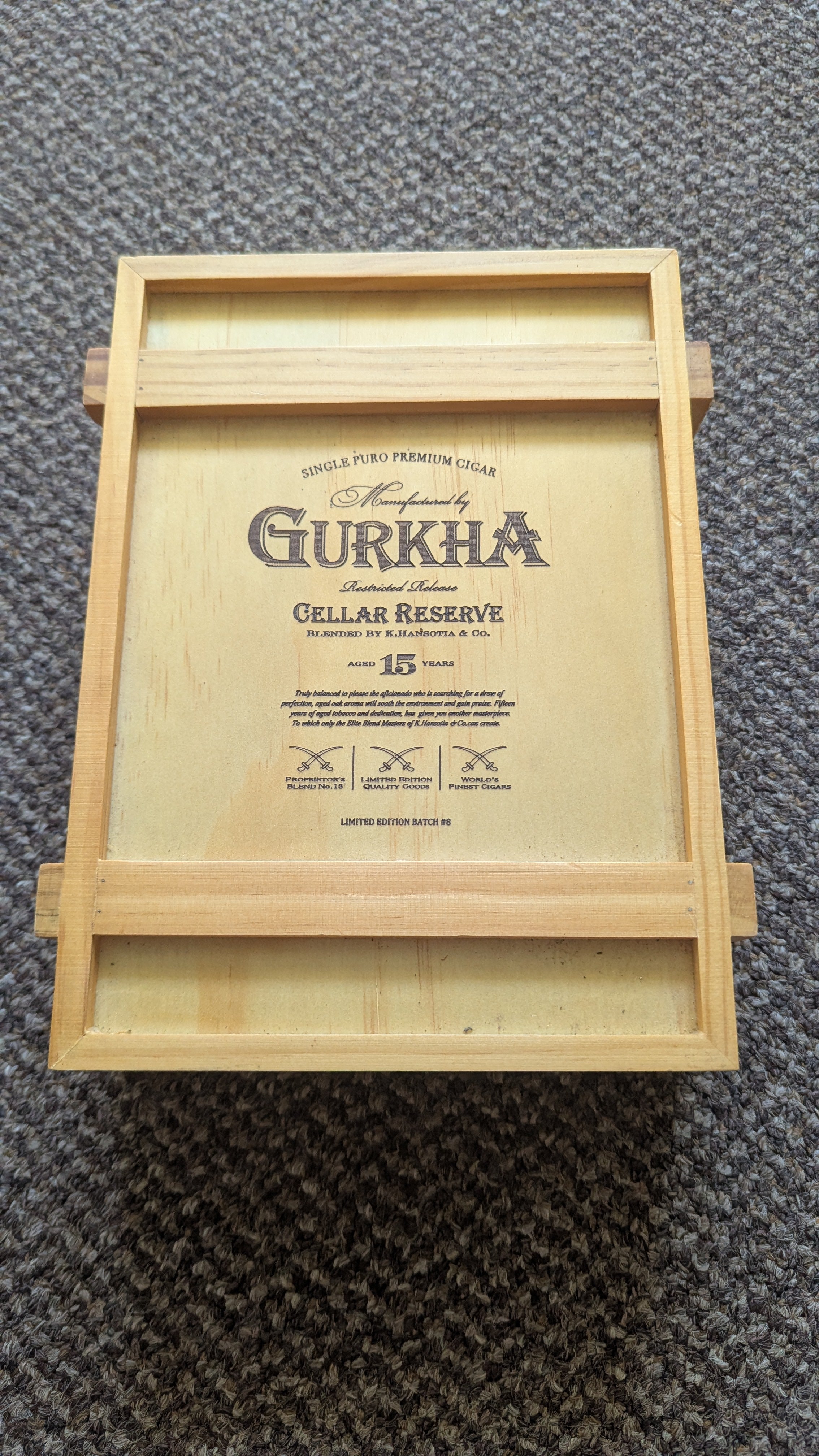 Gurkha Cellar Reserve cigar box