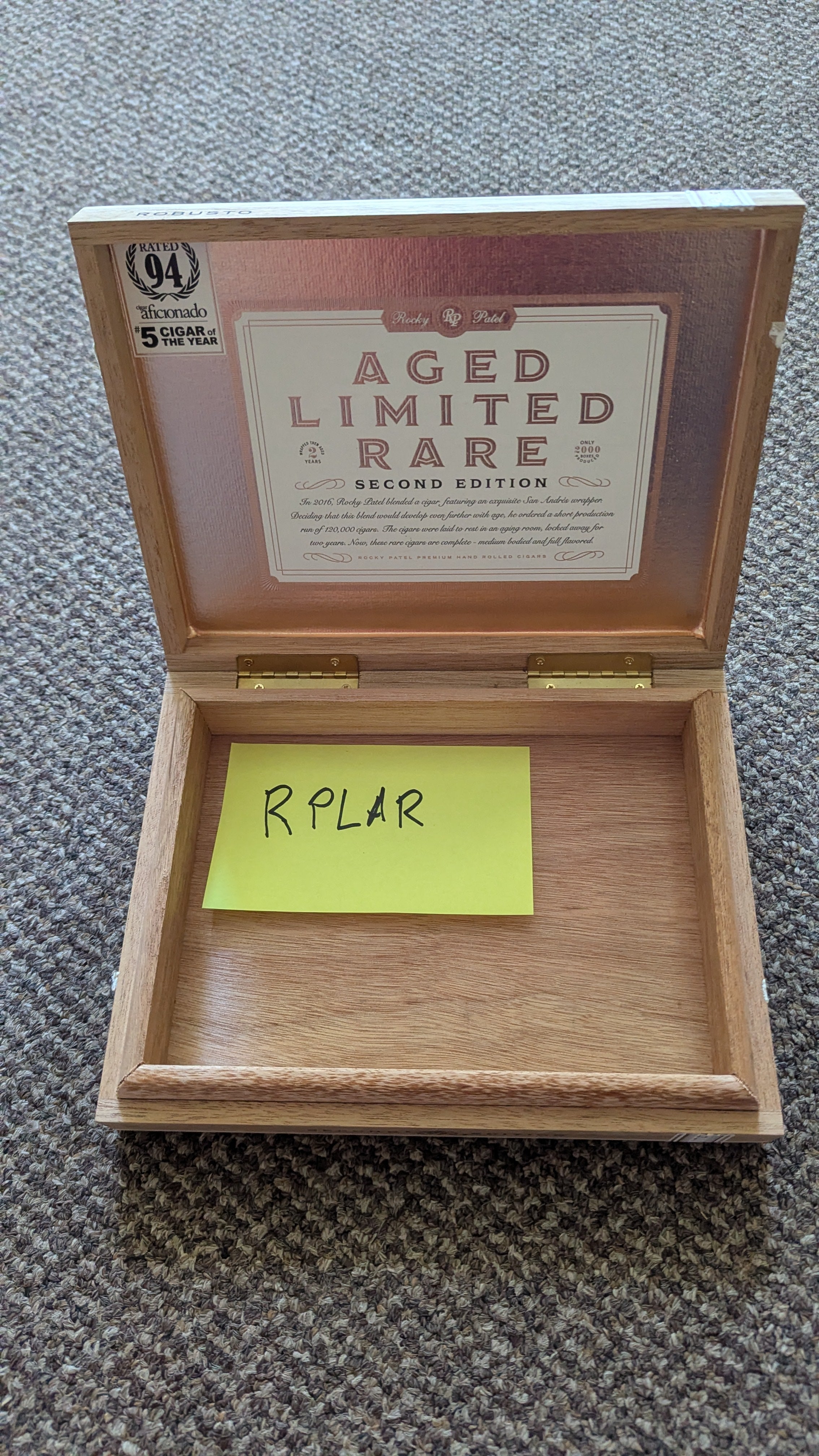 Rocky Patel Age Limited Rare cigar box