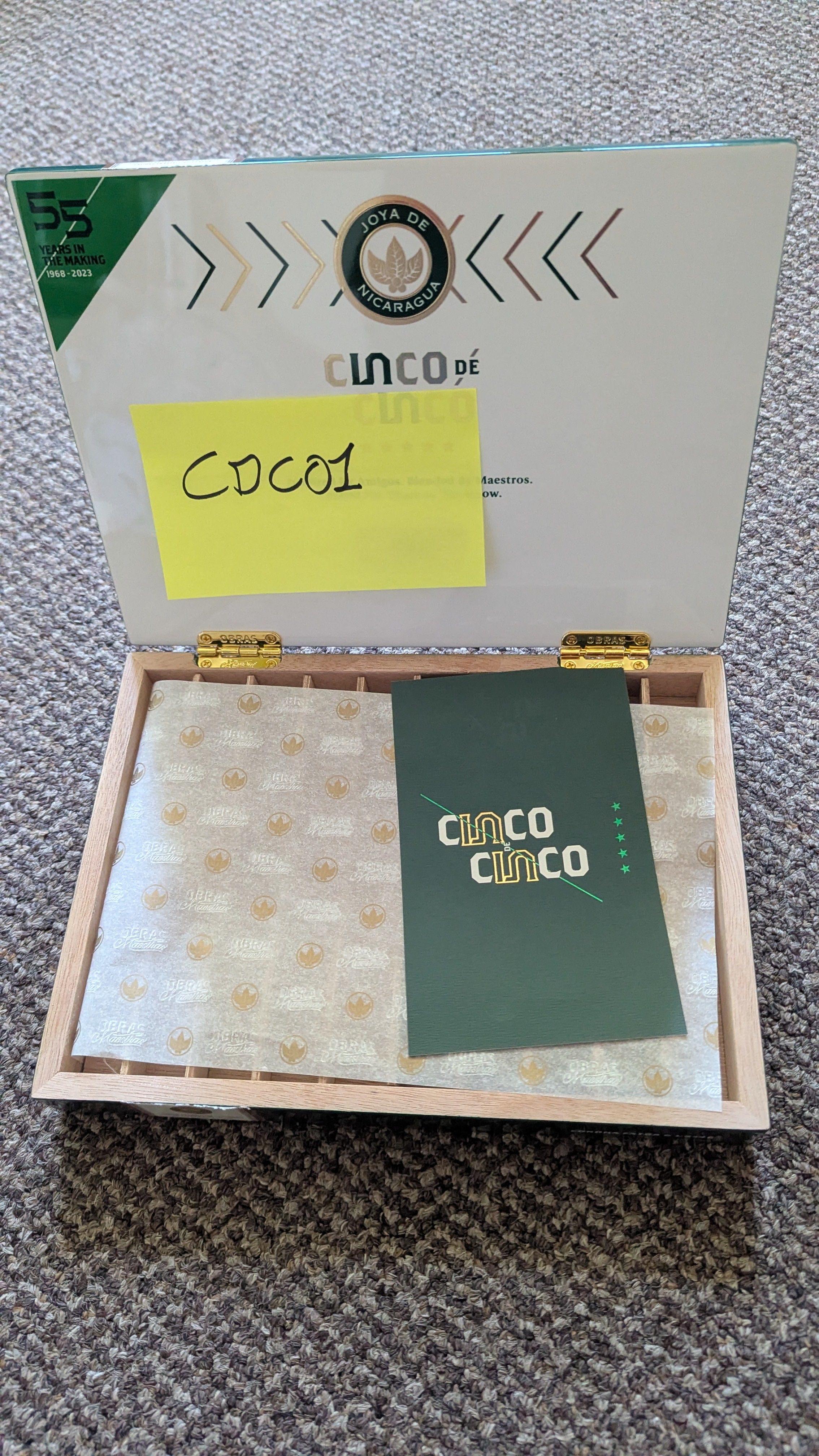 Cinco de Cinco green cigar box