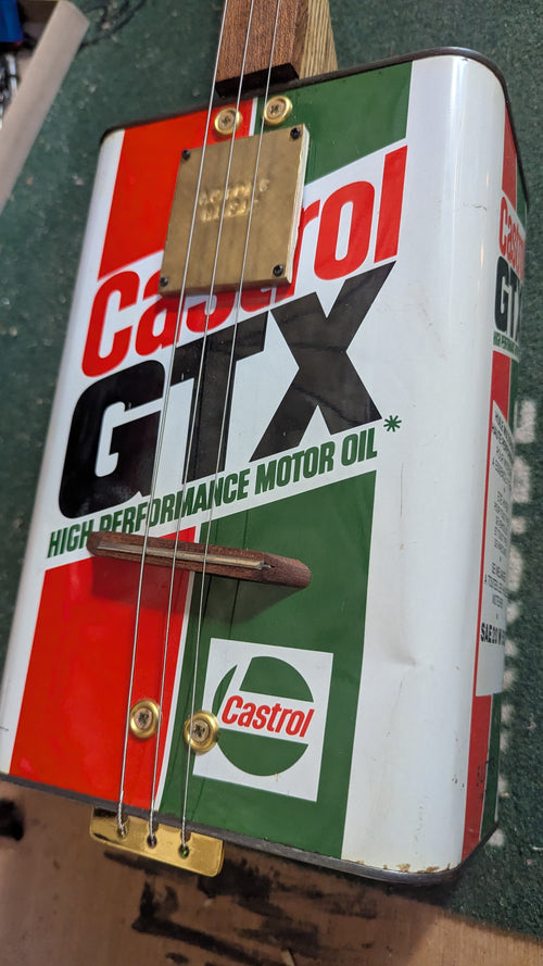 Castrol GTX oil can guitar