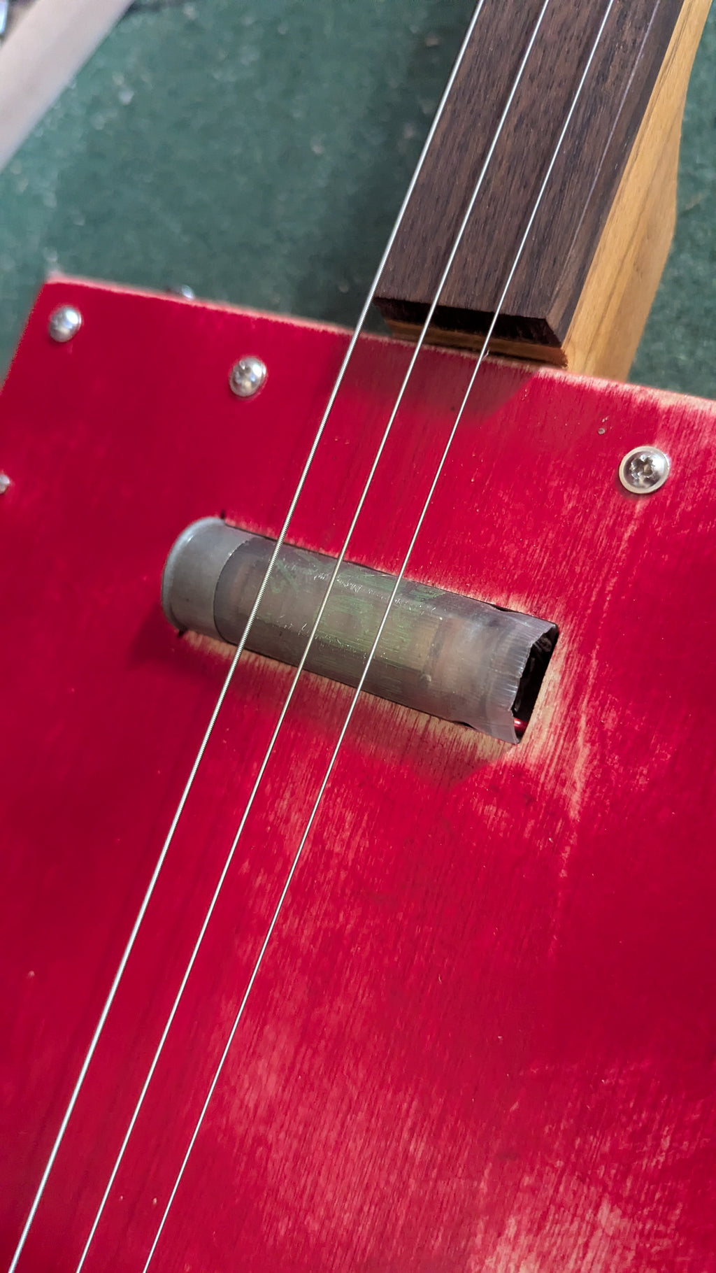 Red Box guitar with DIY Shotgun Shell pickup