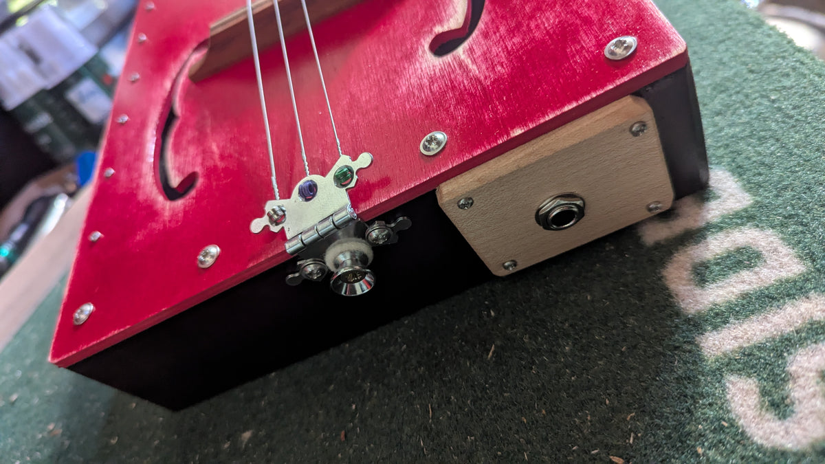 Red Box guitar with DIY Shotgun Shell pickup